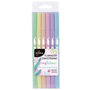Flamastry dwustronne pastelowe B brush 6 kolorów