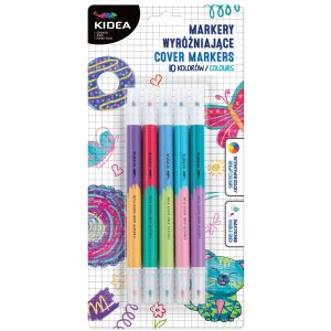 Markery wyróżniające 10 kolorów dwustronne