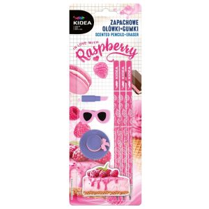 Zapachowe ołówki + gumki malinowy sernik