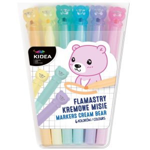 Flamastry kremowe misie 6 kolorów