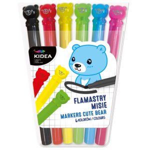 Flamastry misie 6 kolorów