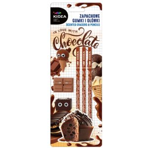Zapachowe gumki i ołówki czekolada