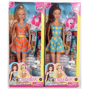 Lalka defa z deskorolką + akcesoria